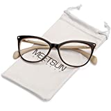 MEETSUN Non Prescription Glasses Frames For Women，Retro Cateye Fake Eyeglasses HD Clear Lens (Dark Brown Frame Clear Lens)