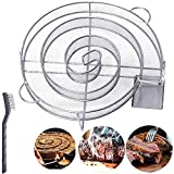 Podoy Pellet Smoker Tray for Grill, Stainless Steel Barbecue Cold/Hot Smoke Generator ，Compatible with Most Gas grill, for Smoking Pork Ribs Fish Pork（with Brush）