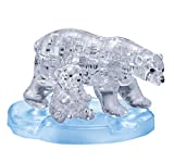 BePuzzled (BEPUA) Original 3D Crystal Jigsaw Puzzle - Polar Bear and Baby Animal Assembly Brain Teaser, Fun Model Toy Gift Decoration for Adults & Kids Age 12 and Up, 40 Pieces (Level 1), Clear