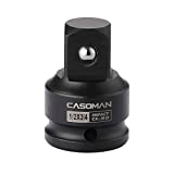 CASOMAN 1/2 Inch Drive, 1/2" Female x 3/4" Male Impact Adapter, Cr-Mo Steel, 1/2"F to 3/4"M Socket with Friction Ball