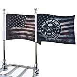 Motorcycle Flags 6" x 9" Antique American Flags with Flagpole Mounts Fit for 1/2" Motorcycle Luggage Rack for Harley Davidson Honda Suzuki Kawasaki Goldwing CB VTX CBR Yamaha(1 Pair)