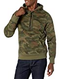 Amazon Essentials Men's Hooded Fleece Sweatshirt, Green Camo, Medium
