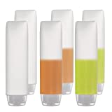 OTO 6 Pack Travel Size Plastic Squeeze Bottles for Liquids, 30ml/1 Fl. Oz TSA Approved Makeup Toiletry Cosmetic Containers