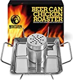 MOUNTAIN GRILLERS Beer Can Chicken Roaster Stand - Stainless Steel Holder - Barbecue Rack for The Grill, Oven or Smoker - Dishwasher Safe - Includes 4 Vegetable Spikes