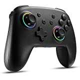 Switch Controller, Switch Pro Controller Compatible with Switch/Switch Lite, Wireless Gamepad with 7 LED Colors/ Motion Control/Dual Vibration/Turbo2