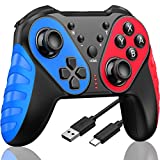 Wireless Switch Controllers Compatible with Nintendo Switch/Lite/OLED Game Console, Switch Pro Controller w/Turbo, Rumble, Motion Control, Screenshot, Echo Red/Blue Switch Remote Controllers