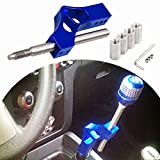 AotoKoop Universal Adjustable Gear Shift Knob, Extender Height Lever Extension Car Gear Shifter Extender Kit with 4 Adapters - Blue