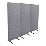 ReFocus Raw Freestanding Acoustic Room Divider 3 Pack – Reduce Noise and Visual Distractions with This Lightweight Room Separator (Castle Gray, 24" X 62")