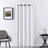 Closet Curtain for Bedroom Closet Door Privacy,Faux Accordion Folding Doors,Blackout Soundproof Room Divider Curtains for Doorway Shower Bathroom Laundry Room Bifold,80 Inch Length,White