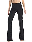 Safort 28" 30" 32" 34" Inseam Regular Tall Bootcut Yoga Pants, 4 Pockets, UPF50+, Black, M