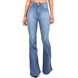 OutTop Bell Bottom Jeans for Women High Waisted Bootcut Flare Pants Wide Leg Stretch Classic Denim Jean with Pockets (Blue, M)