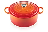 Le Creuset Enameled Cast Iron Signature Round Dutch Oven, 13.25 qt., Flame