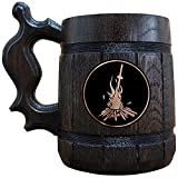 Dark Souls Bonfire Wooden Beer Mug, Dark Souls Beer Stein, Gamer Gift, Personalized Beer Stein, Dark Souls Tankard, Custom Gift for Men, Gift for Him