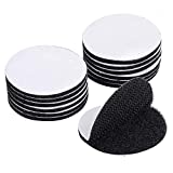 BRAVESHINE Adhesive Tape - 12PCS Industrial Strength Hook Loop Dots - Double Sided Sticky Back - Heavy Duty Rug Carpet Gripper Pad Wall Mounting Coins for Home Office Car Phone Mount - Round 1.5inch