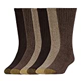 Gold Toe Men's Harrington Crew Socks, Multipairs, Taupe Marl/Khaki (6-Pairs), Large