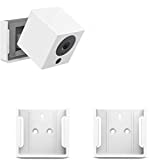 2PACK Wall Mount Kit for Wyze Cam V2/V1 with Screwless and VHB Stick On - Easy to Install, No Tools Needed, No Mess, No Drilling, Strong Adheasive Mount(Not for Wyze Cam and Wyze Cam V3)(White)