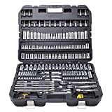 DEWALT Mechanics Tool Set, SAE and Metric, 1/2, 1/4, 3/8 Drive Sizes, 192-Piece (DWMT75049)