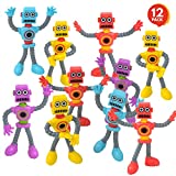 ArtCreativity Bendable Robot Figures, Set of 12 Flexible Men, Birthday Party Favors for Boys and Girls, Stress Relief Fidget Toys for Kids and Adults, Goody Bag Stuffers, Piñata Fillers