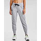 Under Armour Women's Rival Fleece Joggers , Steel Medium Heather (035)/Black , Medium