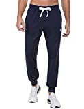 Sykooria Mens Cotton Sports Sweatpants with Pockets Jogger Workout Running Athletic Training Pants for Men(Blue,Medium)