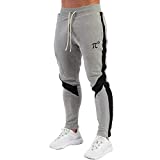 PIDOGYM Men's Track Pants,Slim Fit Athletic Sweatpants Joggers with Zipper Pockets Light Grey