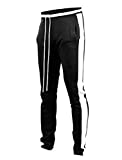 SCREENSHOTBRAND-S41700 Mens Hip Hop Premium Slim Fit Track Pants - Athletic Jogger Bottom with Side Taping-Black-Large