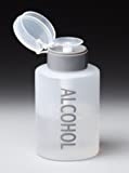 Beauticom 9 oz ALCOHOL Labeled Push Down Liquid Pumping Dispenser Empty Bottle, Professional, Personal, Laboratory, Dentist, Salon, Nail Care, Hospital use (9 oz, Gray w/Alcohol Imprinted)