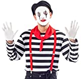 Men's Mime Costume Set with Makeup Kit (Adult Small)