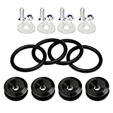 Rolling Gears JDM Bumper Quick Release Front Rear Bumper Fasteners, 4 Piece (Black), 8 x O-Ring