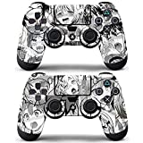 Vanknight Vinyl Decals Skin Stickers 2 Pack for PS4 Dualshock Controllers Skin Anime Funny Girls