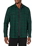 Amazon Brand - Goodthreads Men's Standard-Fit Long-Sleeve Plaid Herringbone Shirt, Green/Black Shadow, Large