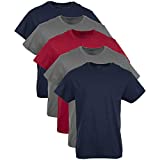 Gildan Men's Crew T-Shirts, Multipack, Navy/Charcoal/Red (5-Pack), Large