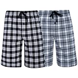 Hanes Men's Big Men's Woven Stretch Pajama Shorts 2 Pack Grey Black Medium