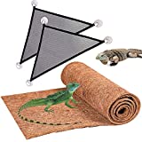 Hamiledyi Reptile Carpet Natural Coconut Fiber Mat Bearded Dragon Terrarium Substrate Liner Bedding Supplies Lizards Hammock for Snakes Iguana Gecko Chameleon Turtles (35.4" x 15.7")