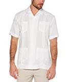 Cubavera Men's 100% Linen Short Sleeve 4 Pocket Guayabera, Bright White, X-Large Big Tall