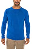 Claudio Milano Men's 100% Jersey Linen Long Sleeve Tshirt M Blue