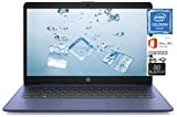 2021 Newest HP 14 inch HD Laptop Computer, Intel Celeron N4000 up to 2.6 GHz, 4GB DDR4, 64GB eMMC Storage, WiFi , Webcam, HDMI, Bluetooth, 1 Year Microsoft 365,Windows 10 S, Blue + Hubxcel Cables