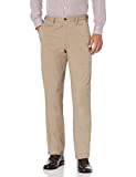 Haggar Men's Premium Comfort Khaki Flat Front Classic Fit Pant Medium Khaki 34Wx32L