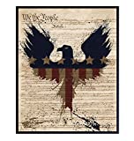 American Pride Dictionary Wall Art - 8X10 US Constitution Poster for Office or Home Decor - Patriotic Gift for Americana Fans - Vintage Decoration - Memorial, Veterans Day or 4th of July Print