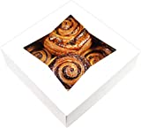 BAKELUV 8x8x2.5” White Bakery Boxes With Window | 25 Pack | Pastry Boxes with Window, Boxes for Strawberries, Dessert Boxes, Bakery Take Out Containers, 8x8 Bakery Boxes 8x8 Pastry Boxes