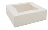 Southern Champion Tray 24013 Paperboard White Window Bakery Box, 8" Length x 8" Width x 2-1/2" Height (Case of 200)