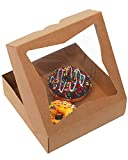 Yotruth 8x8x2.5 inches Pie Boxes with Window 30 Pack Kraft Bakery Boxes for Cookies, Donut Boxes, Cake Boxes,Brown Pastry Boxes (380 GSM Thick & Sturdy)