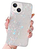 Hapitek Compatible with iPhone 13 Case for Women Cute Slim Soft Silicone Gel Flexible Phone Case Girly Glitter Bling Protective Pink Marble Case for iPhone 13 6.1 INCH