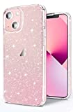 JJGoo Compatible with iPhone 13 Case, Clear Glitter Sparkle Bling Shock Absorption Protective Phone Cases Cute Slim Thin Cover for Women Girls (6.1 inch) 2021