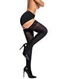 HONENNA Semi Sheer Stay Up Lingerie Thigh High Stockings Lace Top Size A-F, 1-2 Pairs