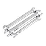 SATA 3-Piece Full-Polish SAE Flare Nut Line Wrench Set for Removing or Replacing Nuts on Fuel, Brake or Air Conditioning Lines - ST09032U