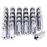 M14x1.5 Wheel Lug Nuts 32 Pack, Chrome Lug Nuts 2 inches Tall Spline Drive Cone Seat with Socket Compatible with Ford F250 F350 Super Duty, Chevy Silverado 1500 2500HD and GMC Sierra