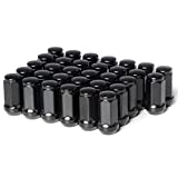 Circuit Performance 14x1.5 Black Closed End Bulge Acorn Lug Nuts Cone Seat Forged Steel (32 Pieces)