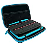 3 in 1 Case Compatible with New 2DS XL,Carrying Case Compatible with Nintendo 2DS XL with Stylus, 2 Screen Protector Film and 8 pcs Game Card Cases - Black