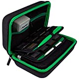 TAKECASE Hard Shell Carrying Case - Compatible with Nintendo 3DS XL and 2DS XL - Fits 16 Game Cards and Wall Charger - Includes Removable Accessories Pouch and Extra Large Stylus Green